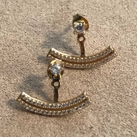 Gold Crescent Ear Jackets - Picture 3 of 4